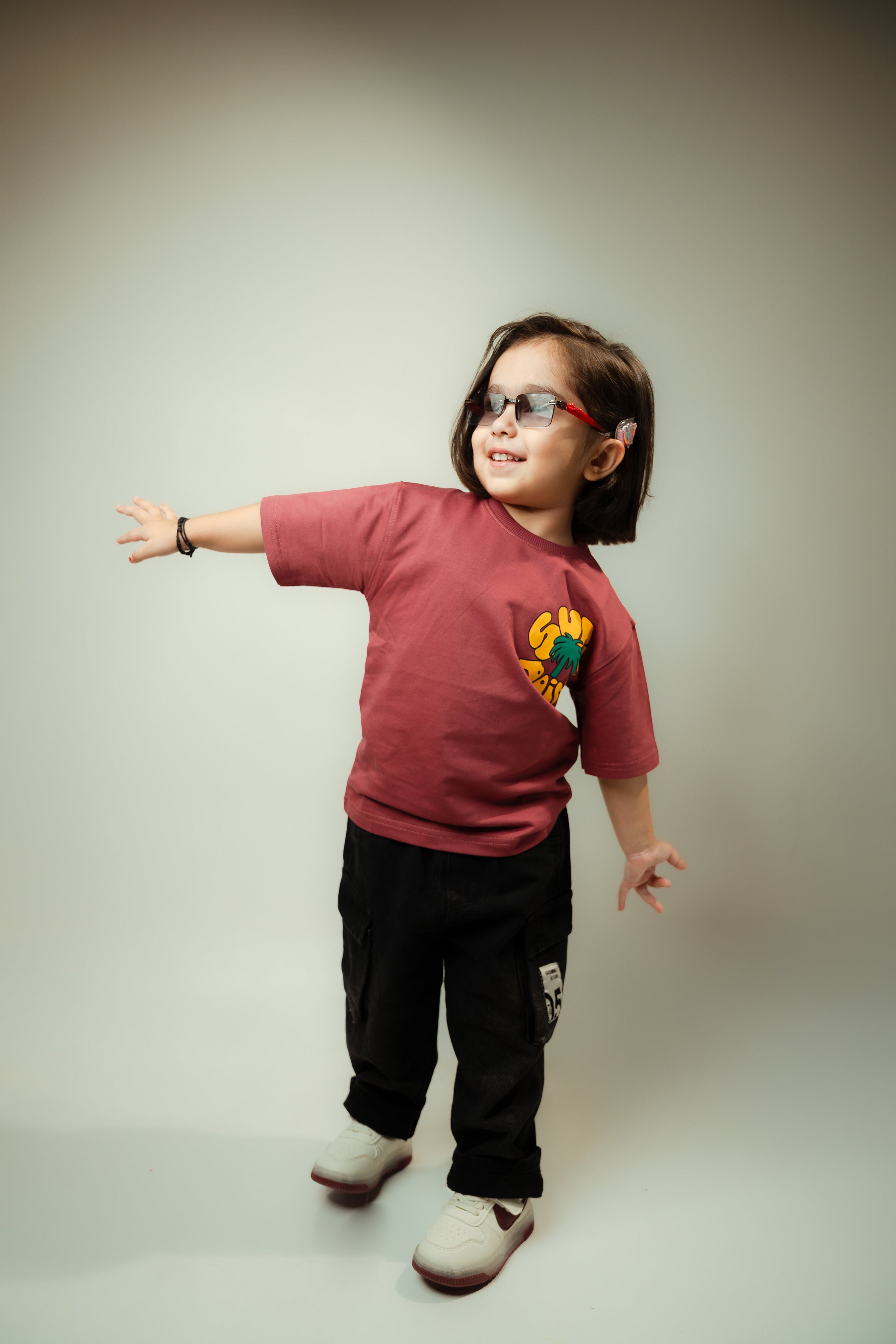 Surf Paint Tee Burgandy