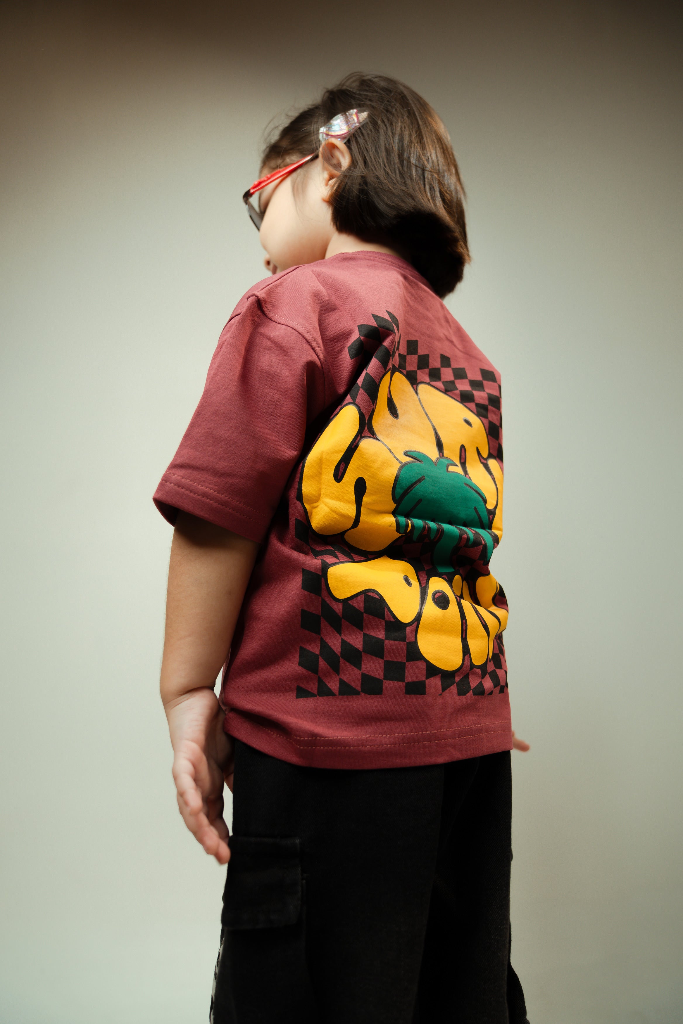 Surf Paint Tee Burgandy